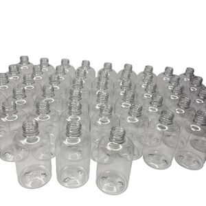 48 Pcs 4 oz Clear Empty / NEW Lotion/Refillable Plastic Bottles 4" No Cover.